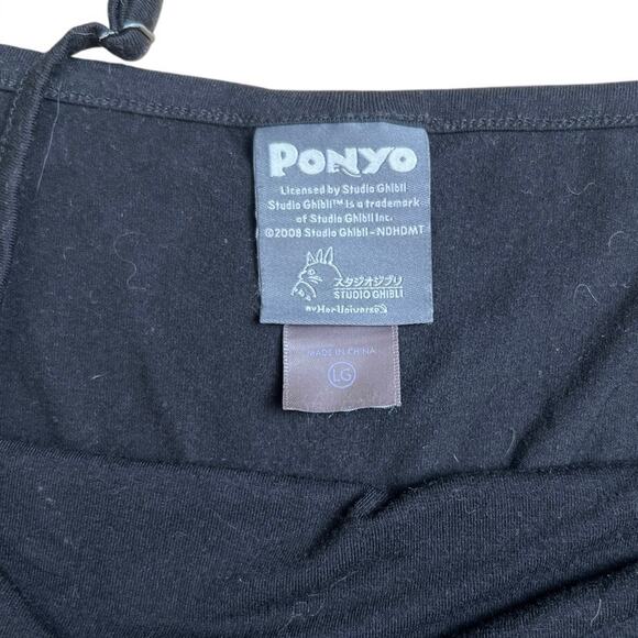 2008 Ponyo Studio Ghibli Size Large Black Top 100% Polyester Anime Collection - Picture 5 of 6